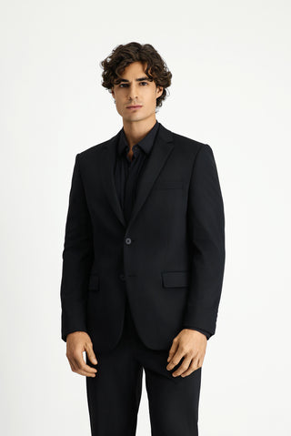 Siyah Techno-Line 7 Drop Super Slim Fit Eksra Dar Kesim Beli Lastikli İpli Çantalı Likralı Takım Elbise