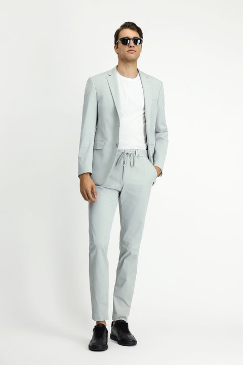 Stone Techno-Line 7 Drop Super Slim Fit Extra Narrow Cut Elastic Waist Drawstring Suit with Bag and Lycra Fabric