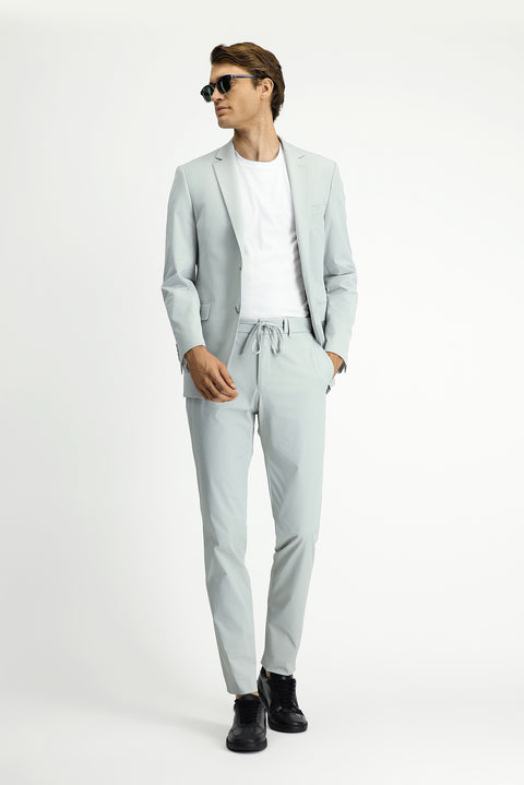 Stone Techno-Line 7 Drop Super Slim Fit Extra Narrow Cut Elastic Waist Drawstring Suit with Bag and Lycra Fabric