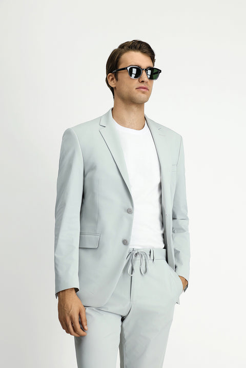 Stone Techno-Line 7 Drop Super Slim Fit Extra Narrow Cut Elastic Waist Drawstring Suit with Bag and Lycra Fabric