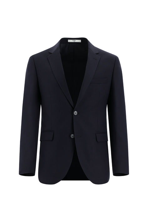 Koyu Lacivert 7 Drop Slim Fit Dar Kesim Keten Karışımlı Takım Elbise
