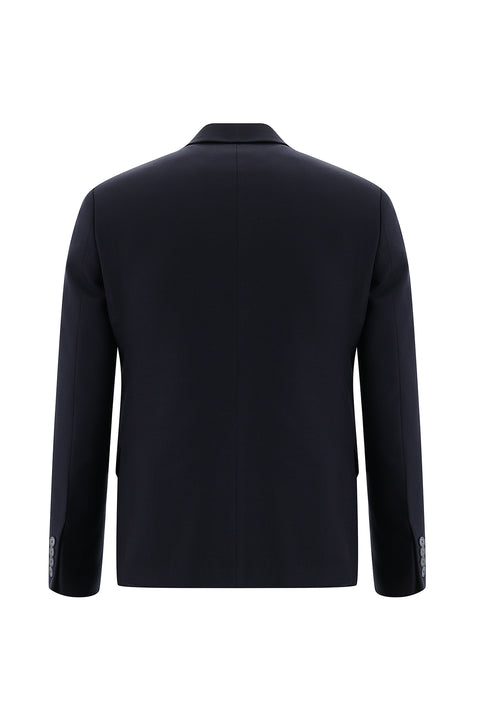 Koyu Lacivert 7 Drop Slim Fit Dar Kesim Keten Karışımlı Takım Elbise