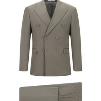 Dark Mink 7 Drop Slim Fit Narrow Cut Cotton Lyocell Double-Breasted Suit