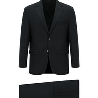 Siyah Slim Fit Dar Kesim Pamuklu Lyocell Klasik Takım Elbise