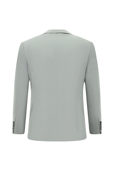 Açık Gri Slim Fit Dar Kesim Pamuklu Lyocell Klasik Takım Elbise