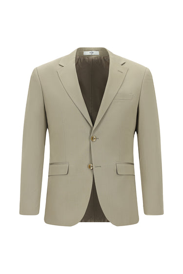 Koyu Bej Slim Fit Dar Kesim Pamuklu Lyocell Klasik Takım Elbise