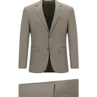 Koyu Vizon Slim Fit Dar Kesim Pamuklu Lyocell Klasik Takım Elbise