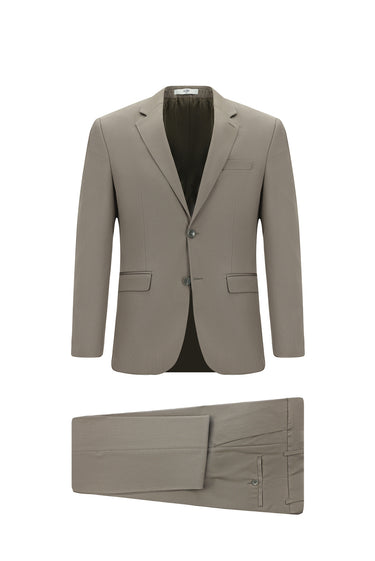 Koyu Vizon Slim Fit Dar Kesim Pamuklu Lyocell Klasik Takım Elbise