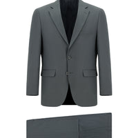 Orta Füme Slim Fit Dar Kesim Klasik Takım Elbise