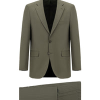 Orta Haki Slim Fit Dar Kesim Klasik Takım Elbise