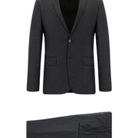 Koyu Kahve Super Slim Fit Ekstra Dar Kesim Klasik Desenli Takım Elbise