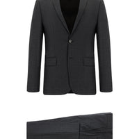Koyu Kahve 7 Drop Super Slim Fit Eksra Dar Kesim Desenli Takım Elbise