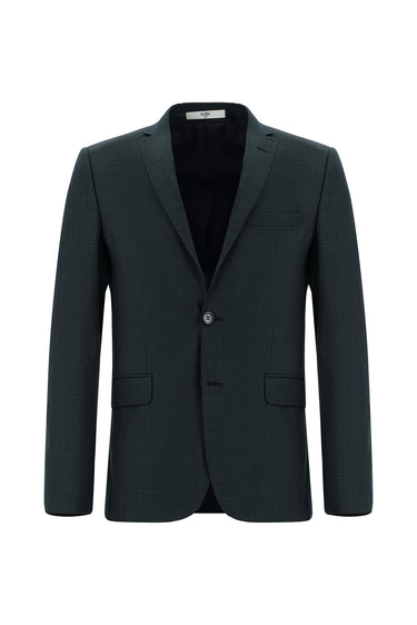 Koyu Yeşil Super Slim Fit Ekstra Dar Kesim Klasik Desenli Takım Elbise