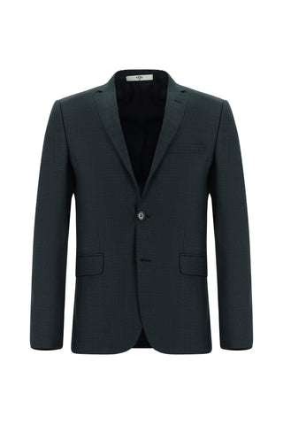 Koyu Yeşil 7 Drop Super Slim Fit Eksra Dar Kesim Desenli Takım Elbise