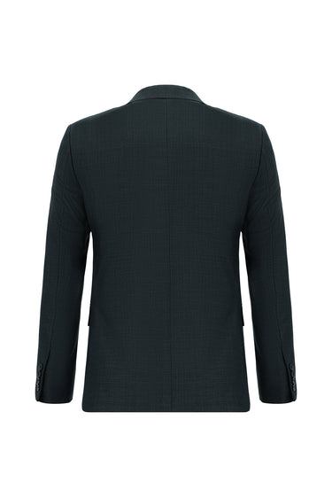 Koyu Yeşil Super Slim Fit Ekstra Dar Kesim Klasik Desenli Takım Elbise