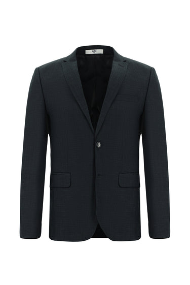 Koyu Antrasit Super Slim Fit Ekstra Dar Kesim Klasik Desenli Takım Elbise