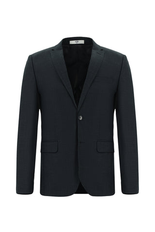 Koyu Antrasit 7 Drop Super Slim Fit Eksra Dar Kesim Desenli Takım Elbise