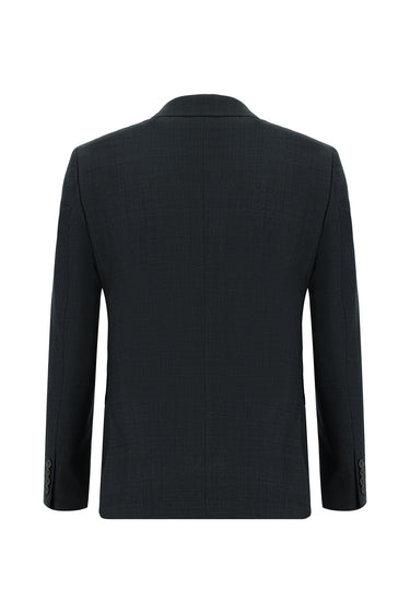 Koyu Antrasit Super Slim Fit Ekstra Dar Kesim Klasik Desenli Takım Elbise