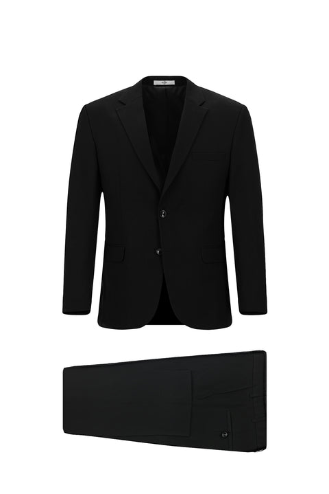 Black 6-Drop Regular Fit Standard Cut Suit