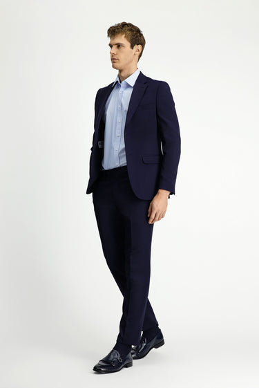 Koyu Lacivert Slim Fit Dar Kesim Klasik Takım Elbise