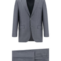 Koyu Füme 4 Drop Relaxed Fit Rahat Kesim Desenli Takım Elbise