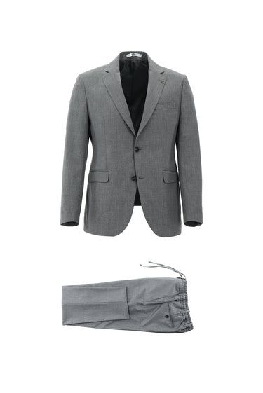 Orta Gri Slim Fit Dar Kesim Klasik Takım Elbise