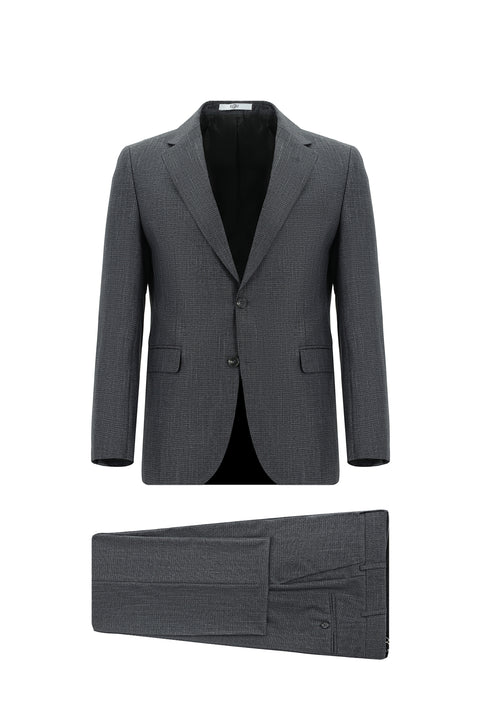Koyu Füme 7 Drop Slim Fit Dar Kesim Takım Elbise