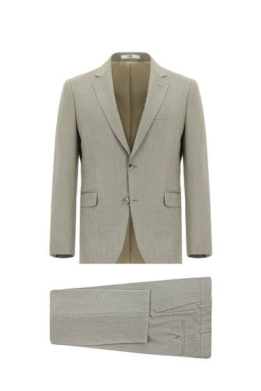 Açık Vizon Slim Fit Dar Kesim Klasik Takım Elbise