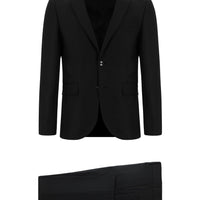 Siyah Slim Fit Dar Kesim Klasik Desenli Takım Elbise