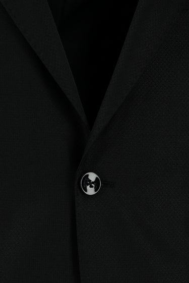 Siyah Slim Fit Dar Kesim Klasik Desenli Takım Elbise