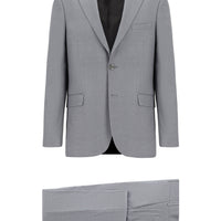 Orta Gri Relaxed Fit Rahat Kesim Klasik Desenli Takım Elbise