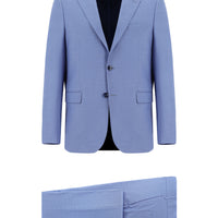 Mavi Relaxed Fit Rahat Kesim Klasik Desenli Takım Elbise