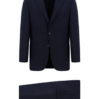 Koyu Lacivert 4 Drop Relaxed Fit Rahat Kesim Desenli Takım Elbise