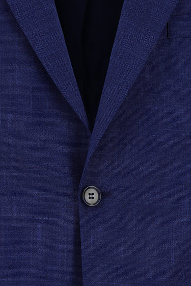 Koyu Mavi  Relaxed Fit Rahat Kesim Klasik Desenli Takım Elbise