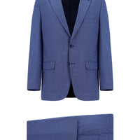 Mavi 4 Drop Relaxed Fit Rahat Kesim Desenli Takım Elbise