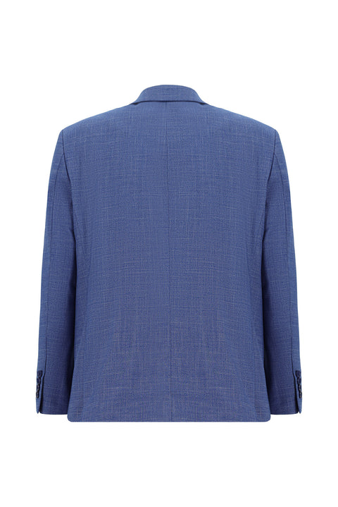 Mavi 4 Drop Relaxed Fit Rahat Kesim Desenli Takım Elbise
