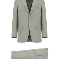 Olive 4-Drop Relaxed Fit Patterned Suit