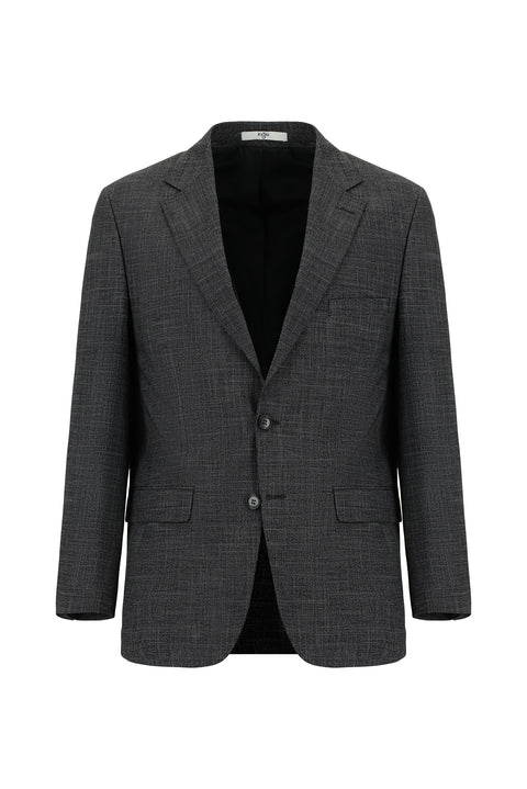 Açık Antrasit 4 Drop Relaxed Fit Rahat Kesim Desenli Takım Elbise