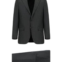 Orta Antrasit 4 Drop Relaxed Fit Rahat Kesim Desenli Takım Elbise