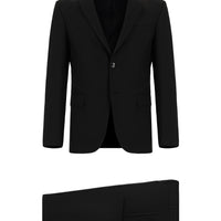 Siyah Slim Fit Dar Kesim Klasik Desenli Takım Elbise