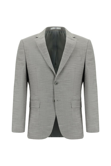 Açık Füme Regular Fit Klasik Desenli Takım Elbise