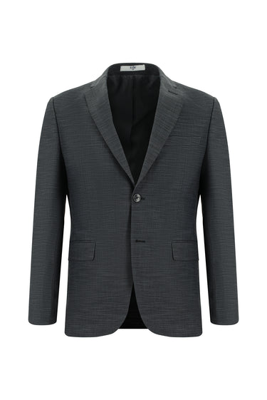 Orta Antrasit Super Slim Fit Ekstra Dar Kesim Klasik Desenli Takım Elbise