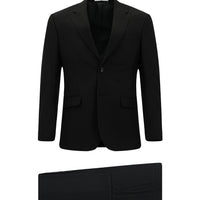Black 7 Drop Slim Fit Patterned Suit