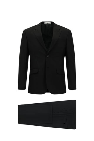 Siyah 7 Drop Slim Fit Dar Kesim Desenli Takım Elbise