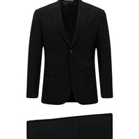 Siyah Slim Fit Dar Kesim Desenli Klasik Takım Elbise