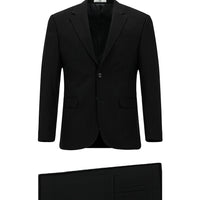 Siyah Slim Fit Dar Kesim Desenli Klasik Takım Elbise