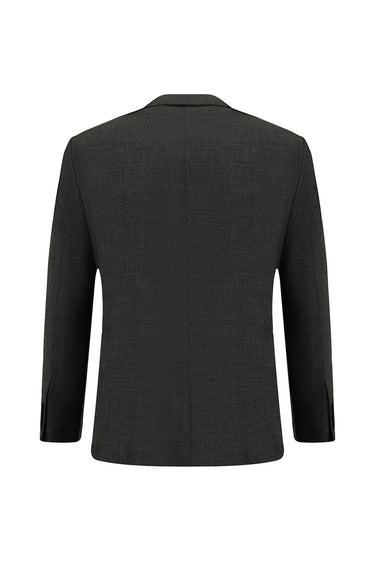 Orta Antrasit Relaxed Fit Rahat Kesim Klasik Desenli Takım Elbise