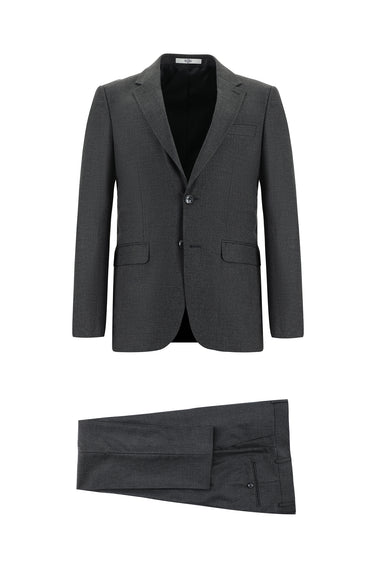 Koyu Antrasit Slim Fit Dar Kesim Klasik Takım Elbise