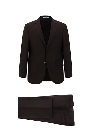 Koyu Bordo Relaxed Fit Rahat Kesim Klasik Takım Elbise