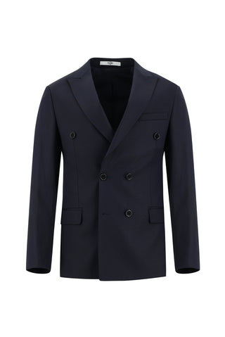 Siyah Lacivert 7 Drop Super Slim Fit Eksra Dar Kesim Fit Kruvaze Desenli Takım Elbise